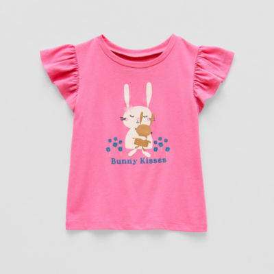 Okie Dokie Toddler & Little Girls Round Neck Short Sleeve Graphic T-Shirt