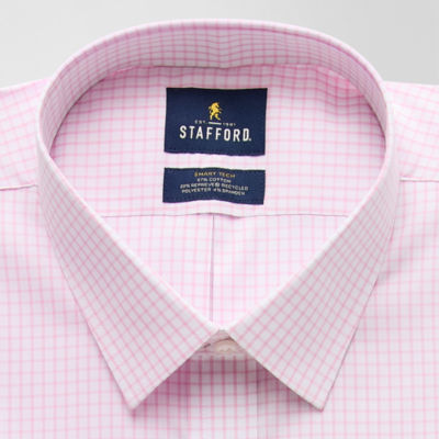 Stafford Smart Tech Mens Big & Tall Regular Fit Stretch Fabric Wrinkle Free Long Sleeve Dress Shirt