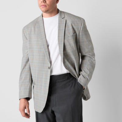J. Ferrar Mens Big and Tall Plaid Sport Coat