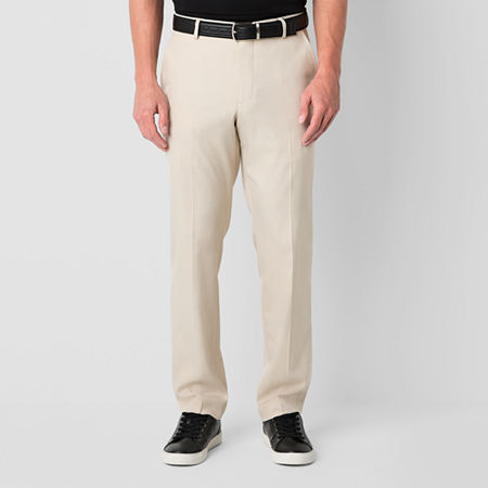 J. Ferrar Mens Classic Fit Flat Front Pant, 34 32, Beige