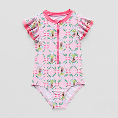 Disney Collection Little & Big Girls Princess One Piece Swimsuit, 4, Pink