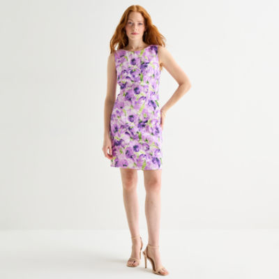 Alyx Womens Sleeveless Floral Sheath Dress