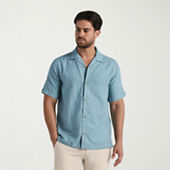 Cubavera Mens Short Sleeve Classic Fit Button-Down Shirt, Color