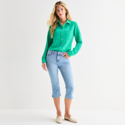 St. John's Bay Womens Mid Rise Capri Jean