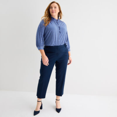 Liz Claiborne Womens Plus Long Sleeve Blouse