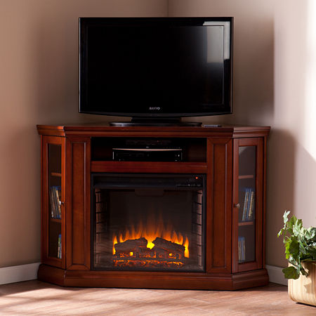 Claremont Electric Fireplace, One Size, Brown