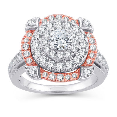 Womens / CT. T.W. Mined White Diamond 10K Gold Rose Round Engagement Ring