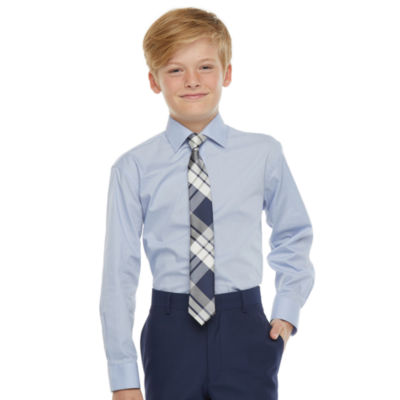 Collection By Michael Strahan Long Sleeve Shirt + Tie Set - Boys 8-20 ...