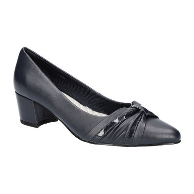 Easy Street Millie Womens Pointed Closed Toe Block Heel Pumps