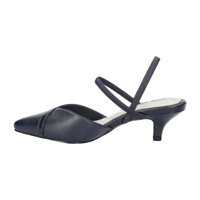Easy Street Unna Womens Round Kitten Heel Pumps