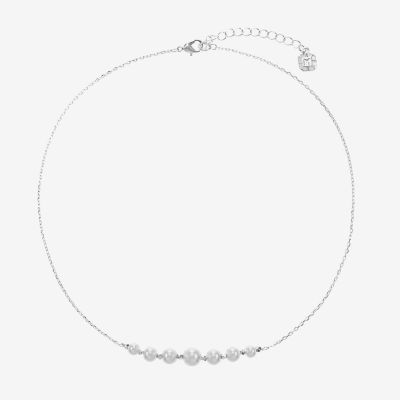 Monet Jewelry Simulated Pearl 17 Inch Cable Collar Necklace