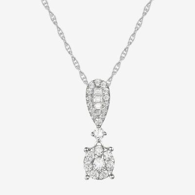 Diamond Blossom Womens / CT. T.W. Mined White Diamond 10K Gold Pendant Necklace