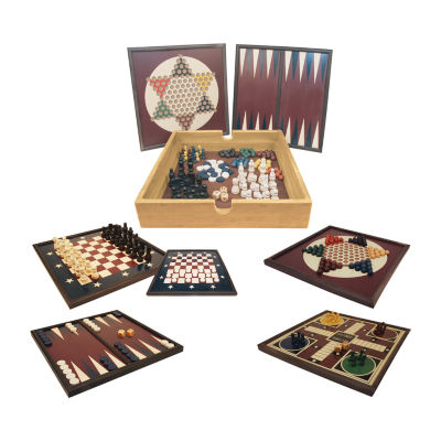 Areyougame.Com 5-In-1 Wood Game Set Board Game