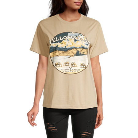  Mighty Fine Juniors Yellowstone Boyfriend Womens Crew Neck Short Sleeve Graphic T-Shirt