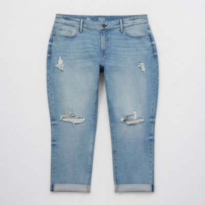 a.n.a - Plus Womens Mid Rise Boyfriend Jean