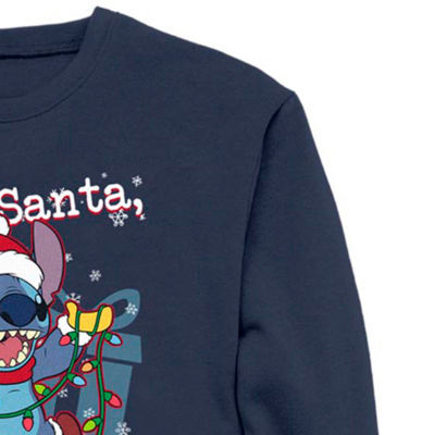 Mens Crew Neck Long Sleeve Lilo & Stitch Sweatshirt