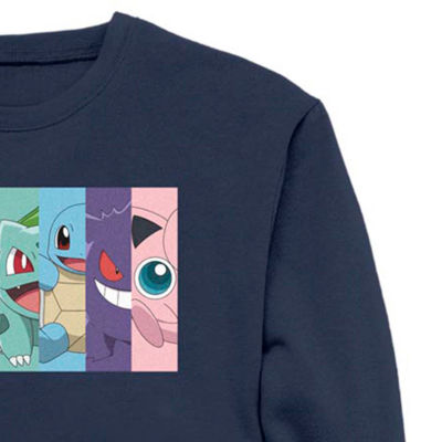 Mens Crew Neck Long Sleeve Pokeman Sweatshirt