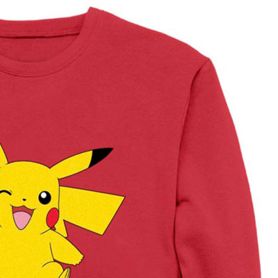 Mens Crew Neck Long Sleeve Pokeman Sweatshirt