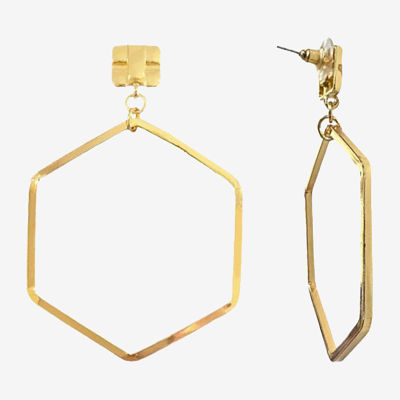 Bijoux Bar Gold Tone Octagon Drop Earrings