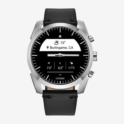 Citizen Mens Chronograph Black Leather Smart Watch Jx2010-04e