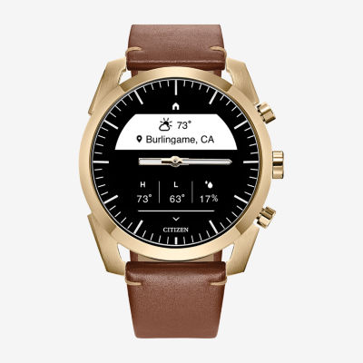 Citizen Mens Chronograph Brown Leather Smart Watch Jx2012-09e