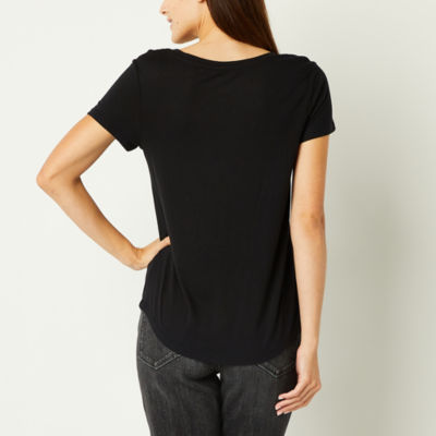 a.n.a Womens Scoop Neck Short Sleeve Tall T-Shirt