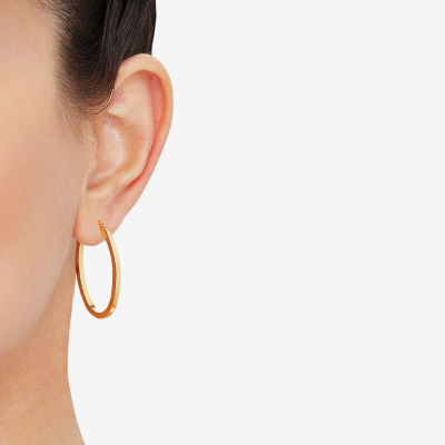 10K Gold 22mm Round Hoop Earrings