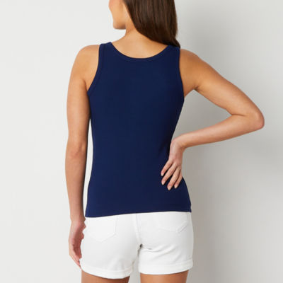 a.n.a Womens Henley Neck Ribbed Sleeveless Tank Top