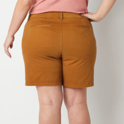 a.n.a Womens Mid Rise 8" Chino Short-Plus