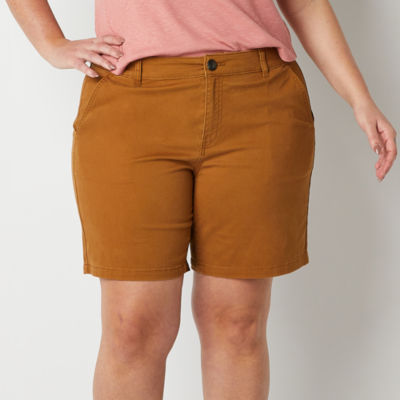 a.n.a Womens Mid Rise 8" Chino Short-Plus