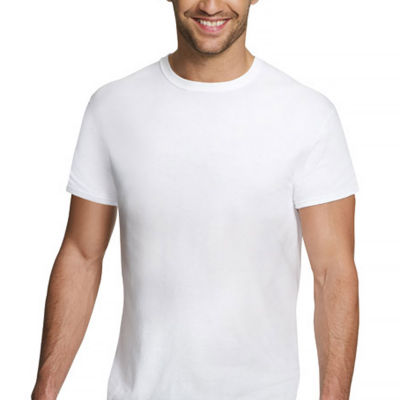 Hanes Ultimate Comfort Flex Fit Mens 4 Pack Short Sleeve Crew Neck Moisture Wicking T-Shirt