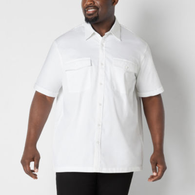 Shaquille O'Neal XLG Big and Tall Mens Regular Fit Short Sleeve Button-Down Shirt