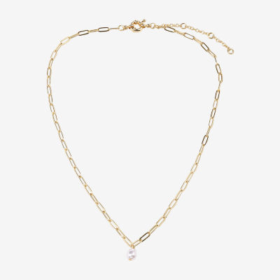 Bijoux Bar Womens Simulated Pearl Pendant Necklaces