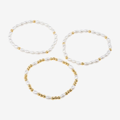 Bijoux Bar Delicates Gold Tone Womens 3-pc. Bracelet Set