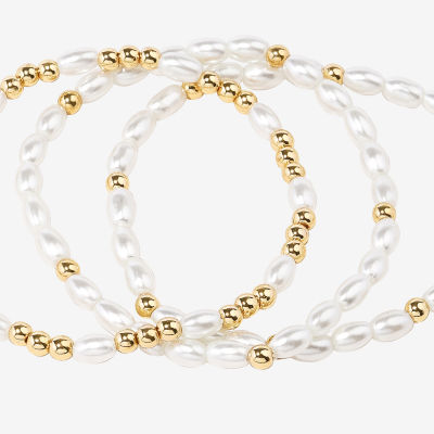 Bijoux Bar Delicates Gold Tone Womens 3-pc. Bracelet Set