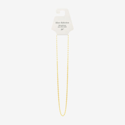 Silver Reflections Womens 18K Gold Over Brass 20 Inch Bead Chain Necklace