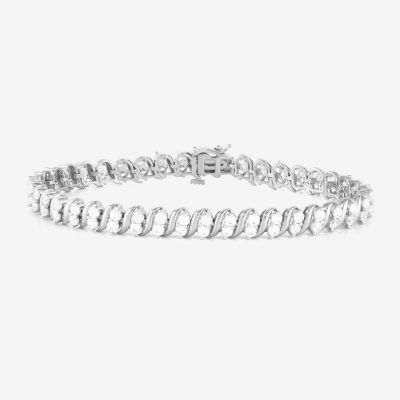 Womens 4 CT. T.W. Lab Grown White Diamond 10K Gold 7.25 Inch Tennis Bracelet