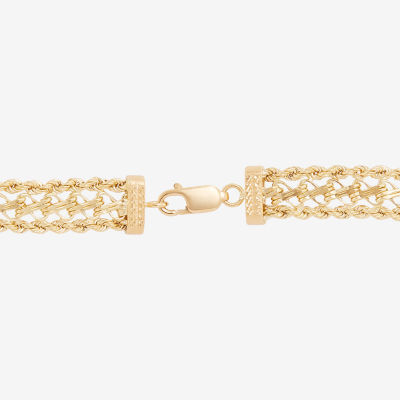 14K Gold Inch Hollow Rope Chain Bracelet