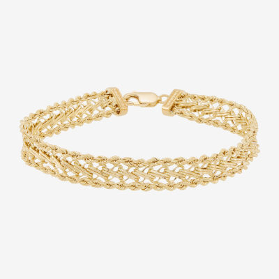 14K Gold Inch Hollow Rope Chain Bracelet