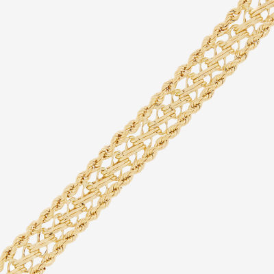 14K Gold Inch Hollow Rope Chain Bracelet