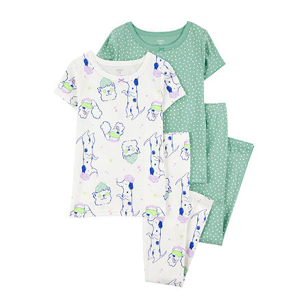 Carter's Little & Big Girls 4-pc. Pajama Sets, 6, Green