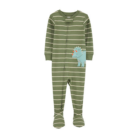 Carter's Toddler Boys Footed Long Sleeve One Piece Pajama, 2t, Green