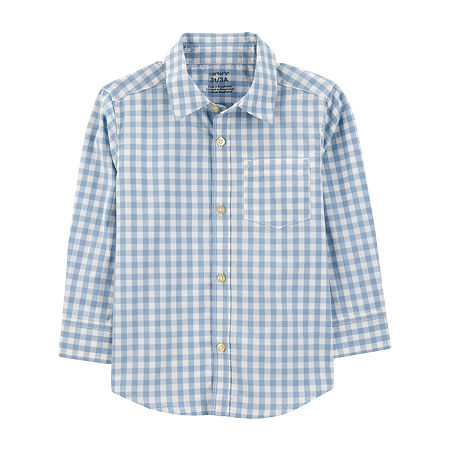 Carter's Toddler Boys Long Sleeve Button-Down Shirt, 2t, Blue