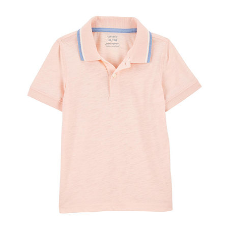 Carter's Toddler Boys Short Sleeve Polo Shirt, 5t, Pink