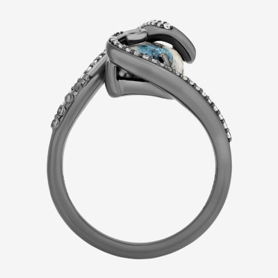 Enchanted Disney Fine Jewelry Ursula(I, I2) Womens 1/6 CT. T.W. Genuine Multi Color Jasper Sterling Silver Oval Ursula Cocktail Ring