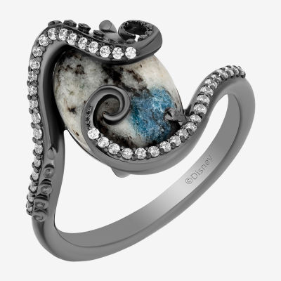 Enchanted Disney Fine Jewelry Ursula(I, I2) Womens 1/6 CT. T.W. Genuine Multi Color Jasper Sterling Silver Oval Ursula Cocktail Ring