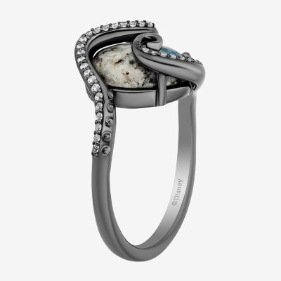 Enchanted Disney Fine Jewelry Ursula(I, I2) Womens 1/6 CT. T.W. Genuine Multi Color Jasper Sterling Silver Oval Ursula Cocktail Ring
