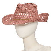 a.n.a Straw Open Weave Pink Womens Cowboy Hat, Color: Light