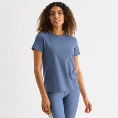Xersion Womens Cotton Crew Neck Short Sleeve T-Shirt