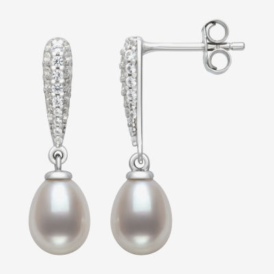 カ*お様 Jent Louis Silver Drop pierce jentl Womens White Cultured Freshwater Pearl Sterling Silver Drop